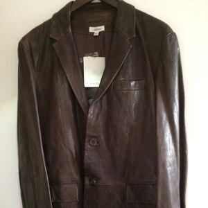 Calvin Klein Men's Genuine 100% Leather Blazer